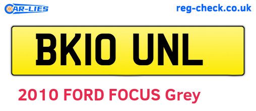 BK10UNL are the vehicle registration plates.