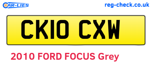 CK10CXW are the vehicle registration plates.