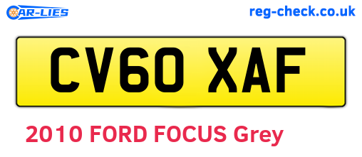 CV60XAF are the vehicle registration plates.