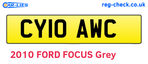 CY10AWC are the vehicle registration plates.