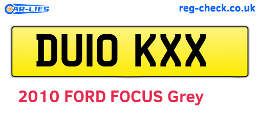 DU10KXX are the vehicle registration plates.
