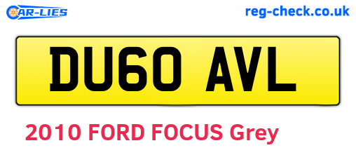 DU60AVL are the vehicle registration plates.