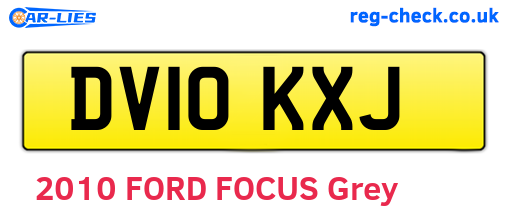 DV10KXJ are the vehicle registration plates.