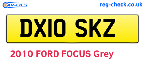 DX10SKZ are the vehicle registration plates.