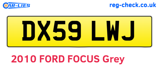 DX59LWJ are the vehicle registration plates.
