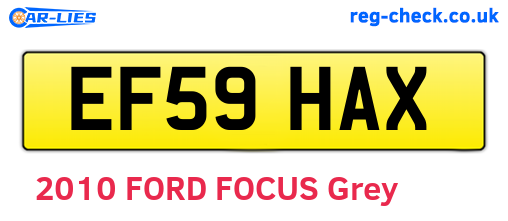 EF59HAX are the vehicle registration plates.