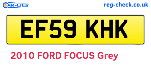 EF59KHK are the vehicle registration plates.