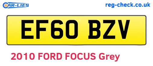 EF60BZV are the vehicle registration plates.