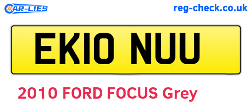 EK10NUU are the vehicle registration plates.