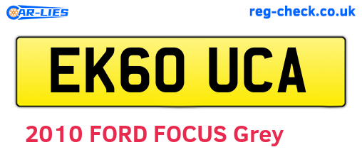 EK60UCA are the vehicle registration plates.