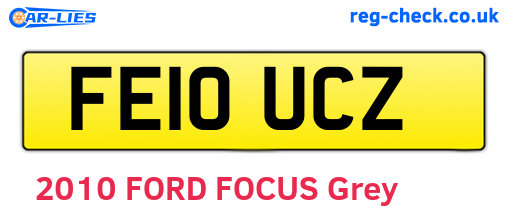 FE10UCZ are the vehicle registration plates.