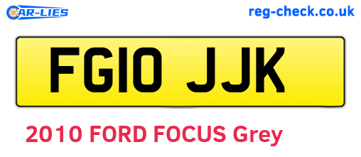 FG10JJK are the vehicle registration plates.