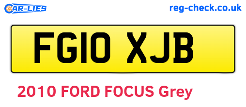 FG10XJB are the vehicle registration plates.