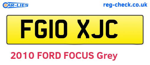 FG10XJC are the vehicle registration plates.