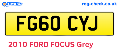 FG60CYJ are the vehicle registration plates.