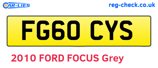 FG60CYS are the vehicle registration plates.