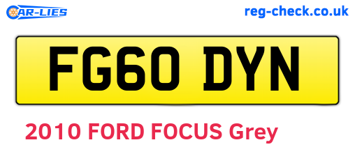 FG60DYN are the vehicle registration plates.