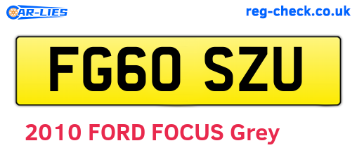 FG60SZU are the vehicle registration plates.