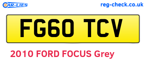 FG60TCV are the vehicle registration plates.