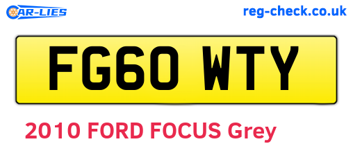 FG60WTY are the vehicle registration plates.