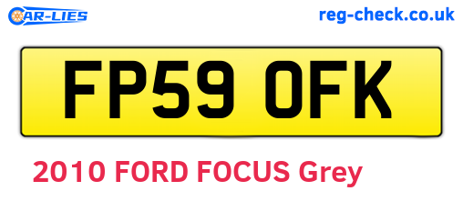 FP59OFK are the vehicle registration plates.