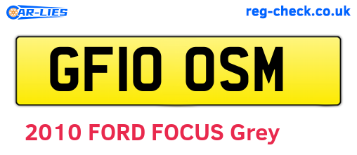 GF10OSM are the vehicle registration plates.