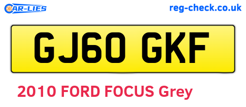 GJ60GKF are the vehicle registration plates.
