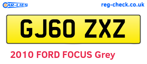 GJ60ZXZ are the vehicle registration plates.