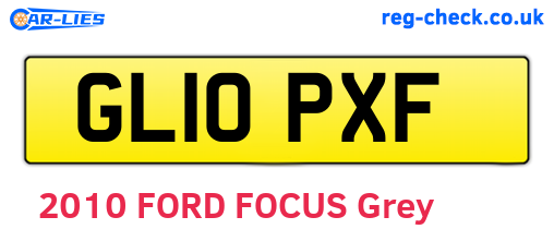 GL10PXF are the vehicle registration plates.