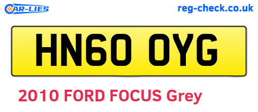 HN60OYG are the vehicle registration plates.