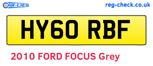 HY60RBF are the vehicle registration plates.