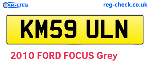 KM59ULN are the vehicle registration plates.