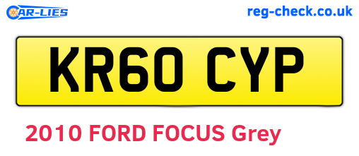 KR60CYP are the vehicle registration plates.