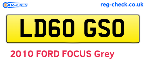 LD60GSO are the vehicle registration plates.