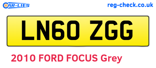 LN60ZGG are the vehicle registration plates.