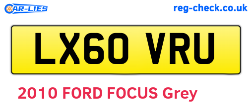 LX60VRU are the vehicle registration plates.
