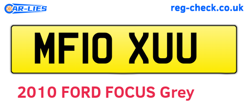 MF10XUU are the vehicle registration plates.