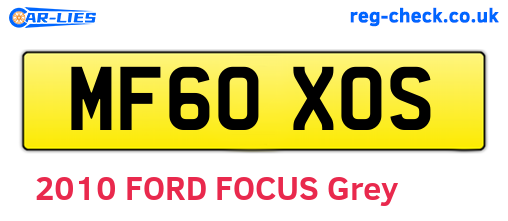 MF60XOS are the vehicle registration plates.