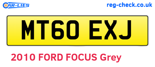 MT60EXJ are the vehicle registration plates.