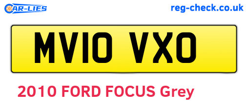 MV10VXO are the vehicle registration plates.