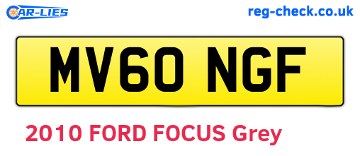 MV60NGF are the vehicle registration plates.