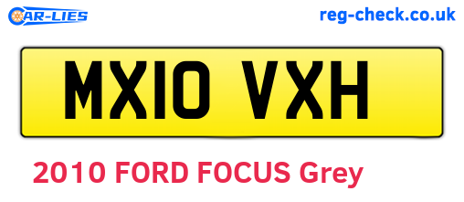 MX10VXH are the vehicle registration plates.