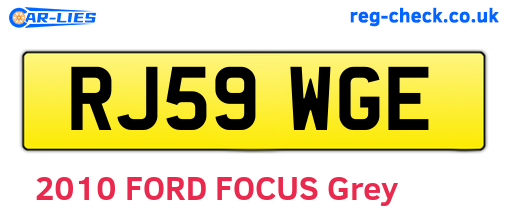 RJ59WGE are the vehicle registration plates.