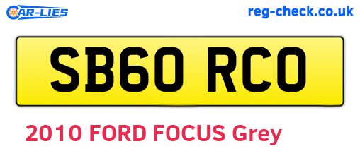 SB60RCO are the vehicle registration plates.