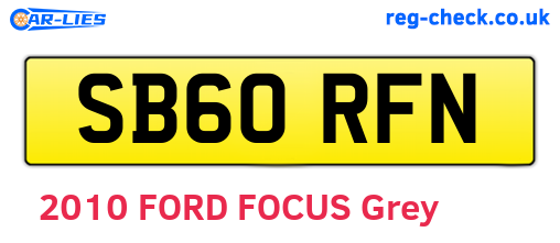 SB60RFN are the vehicle registration plates.