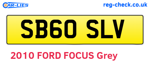 SB60SLV are the vehicle registration plates.