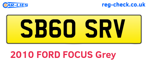 SB60SRV are the vehicle registration plates.