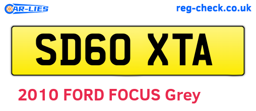 SD60XTA are the vehicle registration plates.