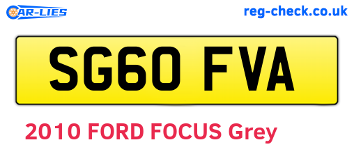 SG60FVA are the vehicle registration plates.