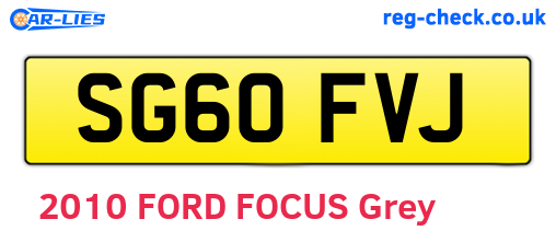 SG60FVJ are the vehicle registration plates.